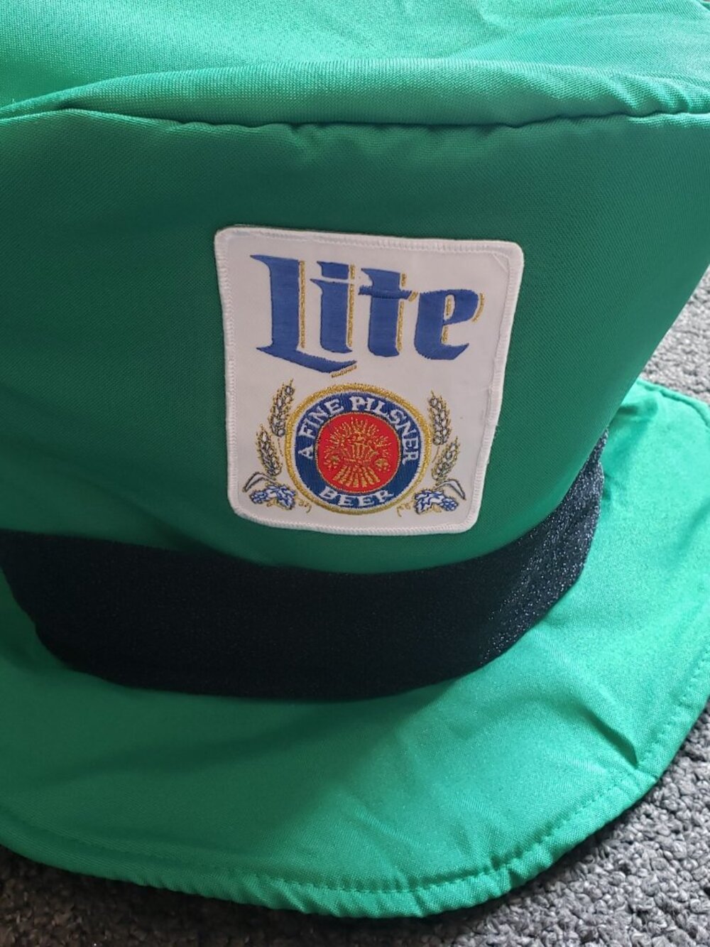 Miller Lite Beer Green Leprechaun Top Hat Costume Hat w/ Buckle St Patrick's